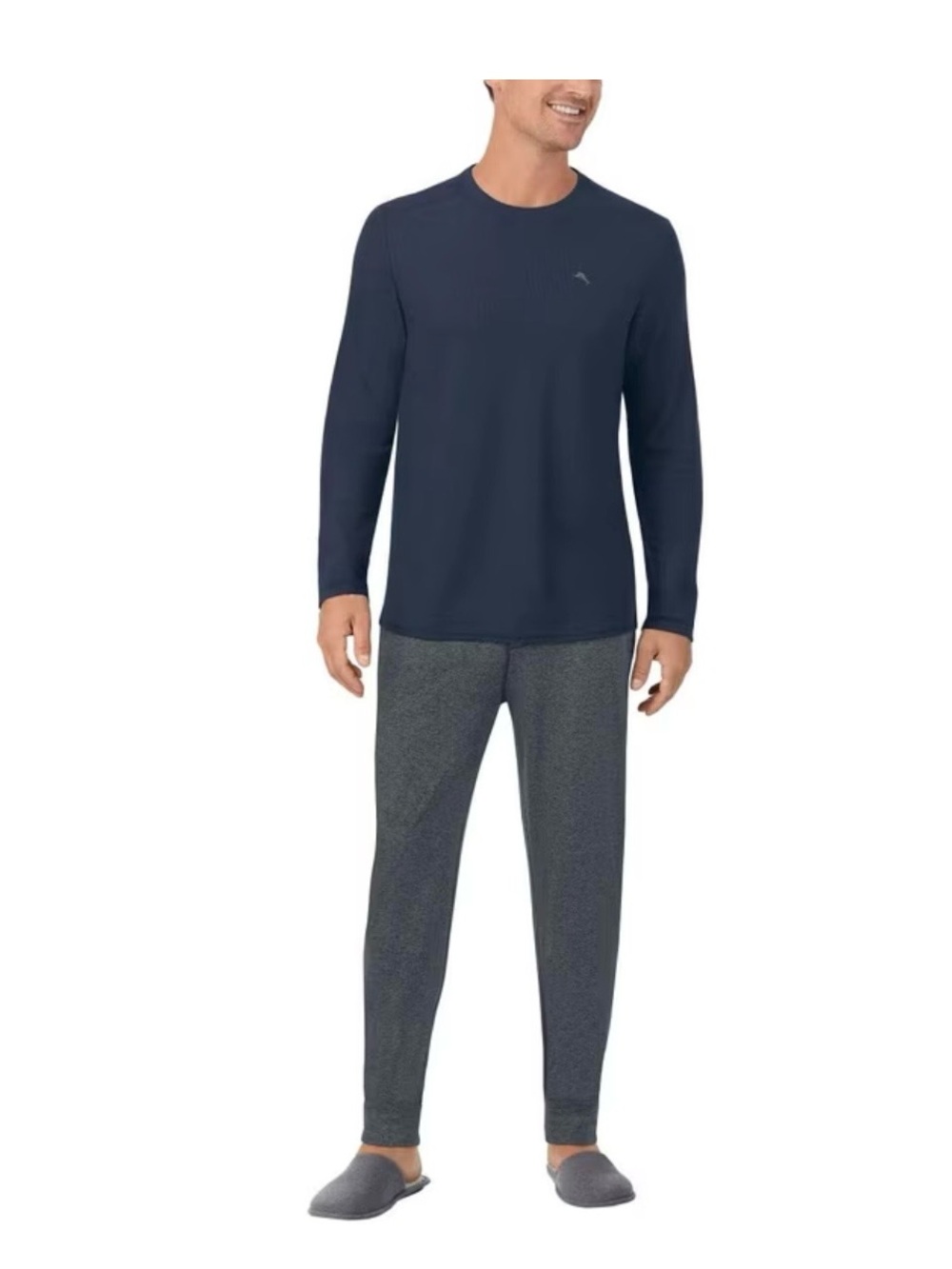 Tommy Bahama Men's Navy Long-Sleeve lounge set with povkets